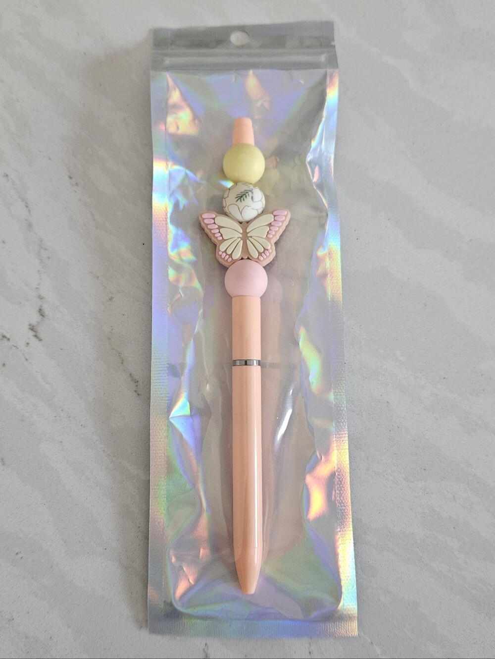 Pink Pastel Decorative Butterfly Pen